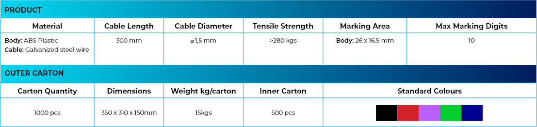 Pull Tight Plastic Cable Seal Specifications